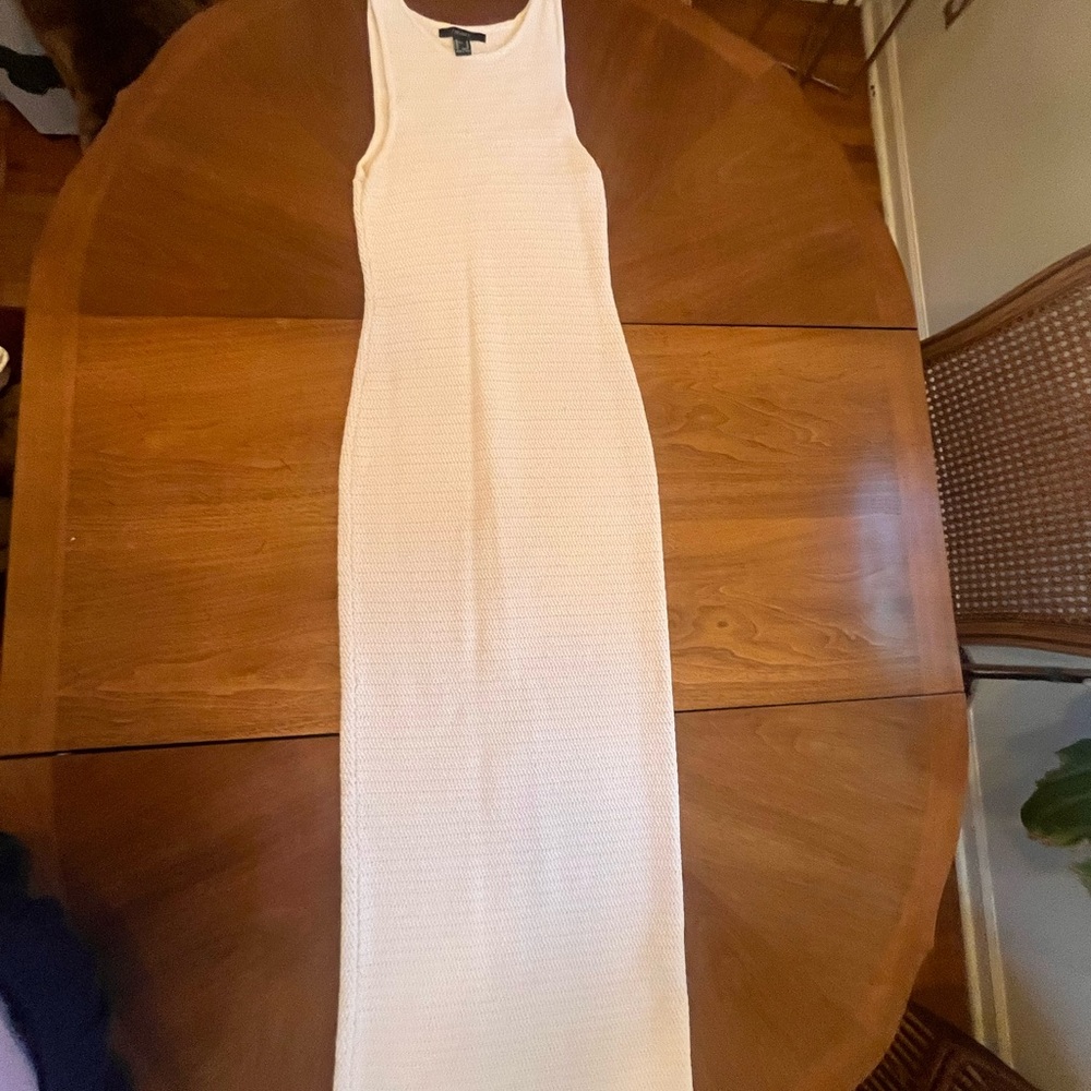 Thick Ribbed Tank Maxi Dress - Off White